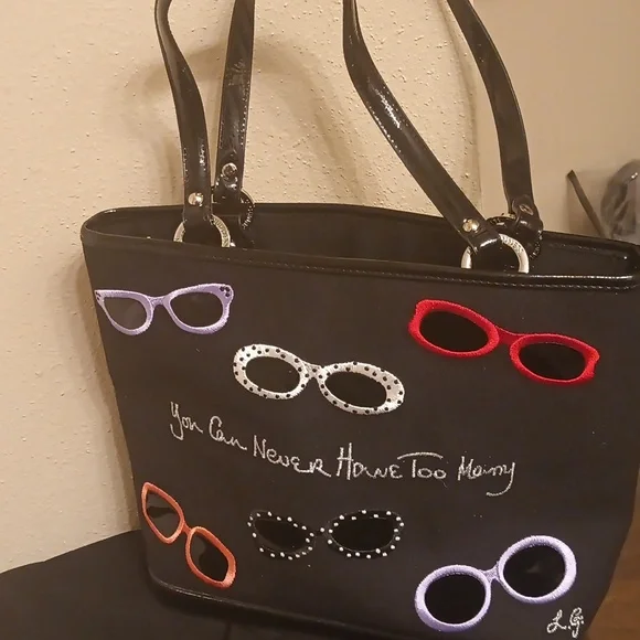 Lulu Guinness Black handbag with shades - Picture 10 of 16